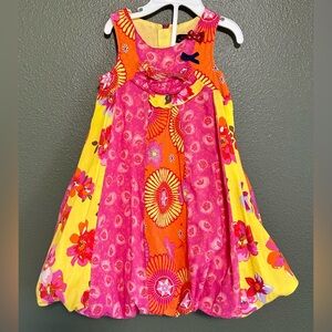 Catimini bubble dress Orange Pink 4T 104